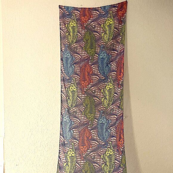 B Fyne Tiger Print Soft Poly Scarf (21" X 66") - Picture 1 of 10